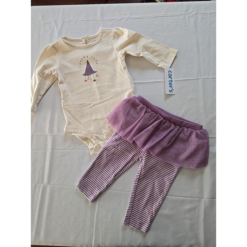 Nwt‎ Carters Baby Girl 6 Months Purple Witch Tutu Halloween Outfit Pant Bodysuit